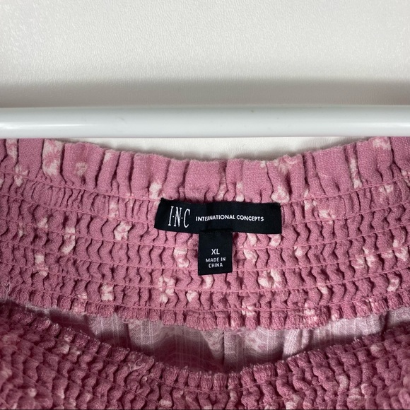 INC Women Top Off shoulder Pink Floral XL Shirt - Picture 4 of 6